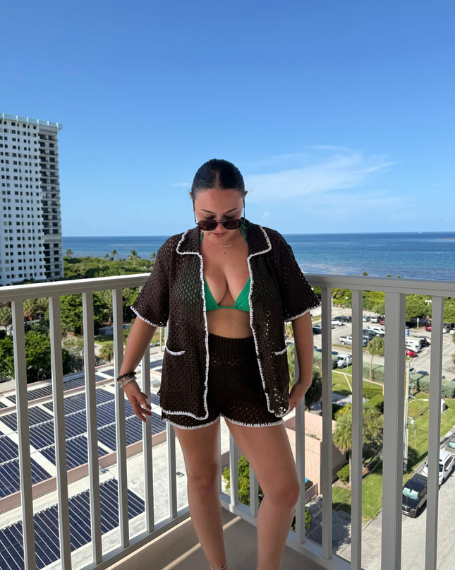 Isla Crochet Collared Top