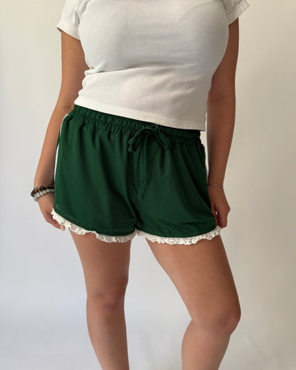 Courtside Lace Trim Shorts