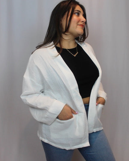 Rachel Gauze Open Front Cardigan