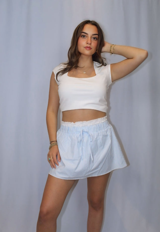 Cinderella Contrast Waist Mini Skirt