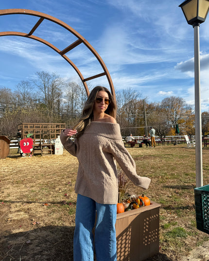 Cozy Cable Off Shoulder Sweater