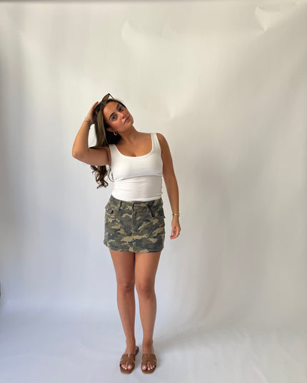 Peyton Denim Skirt (Camo)