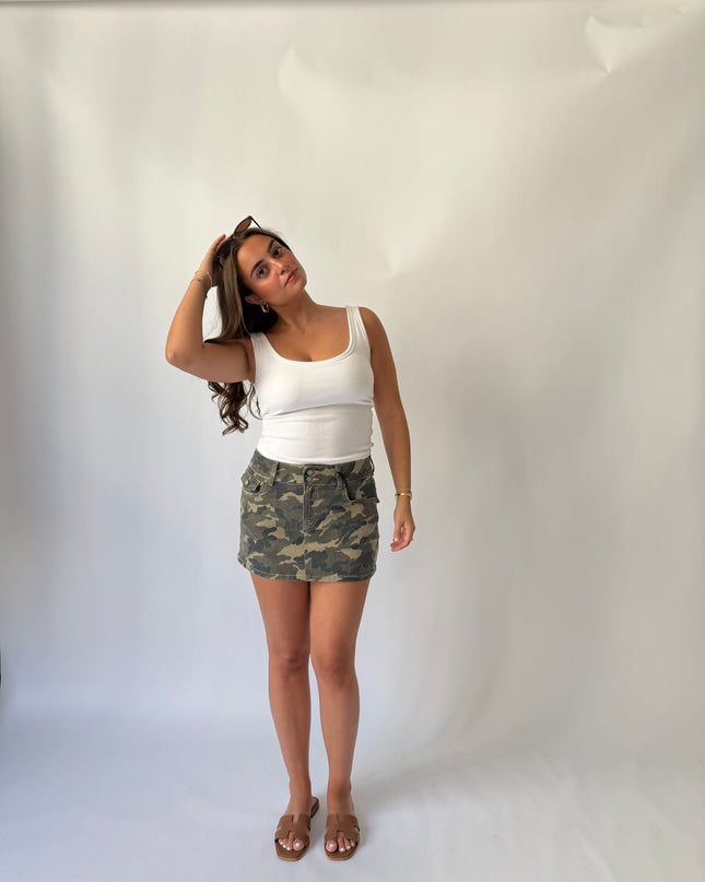 Peyton Denim Skirt (Camo)
