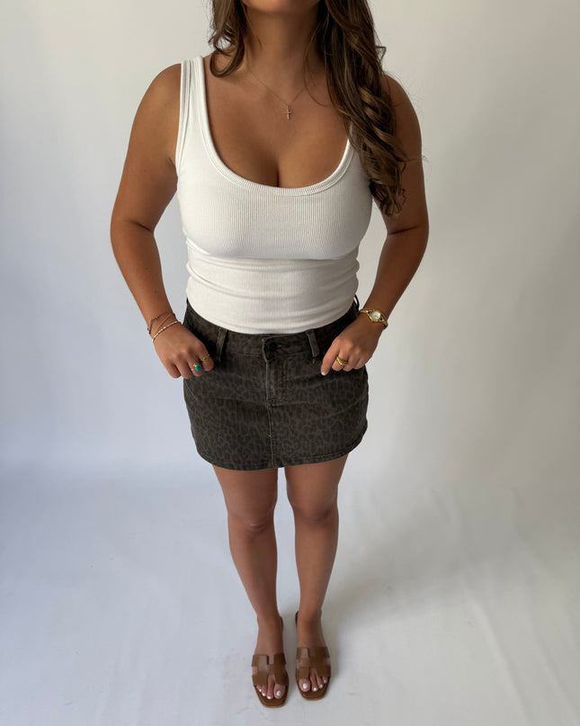 Peyton Denim Skirt (Cheetah)