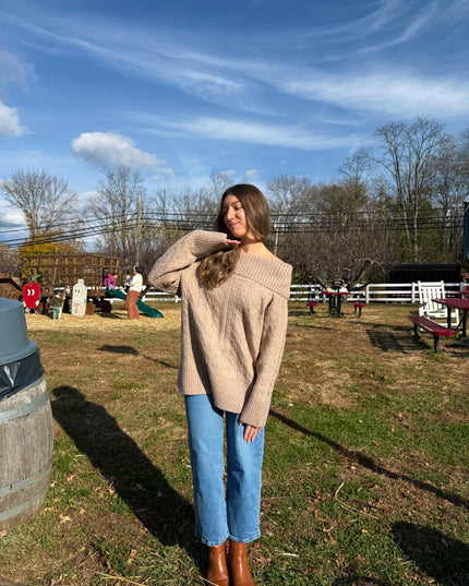 Cozy Cable Off Shoulder Sweater