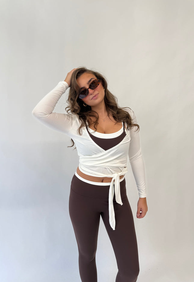Long Sleeve V Neck Wrap Top