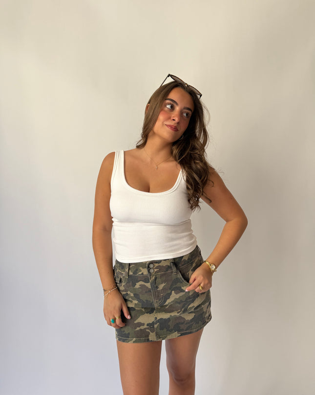 Peyton Denim Skirt (Camo)