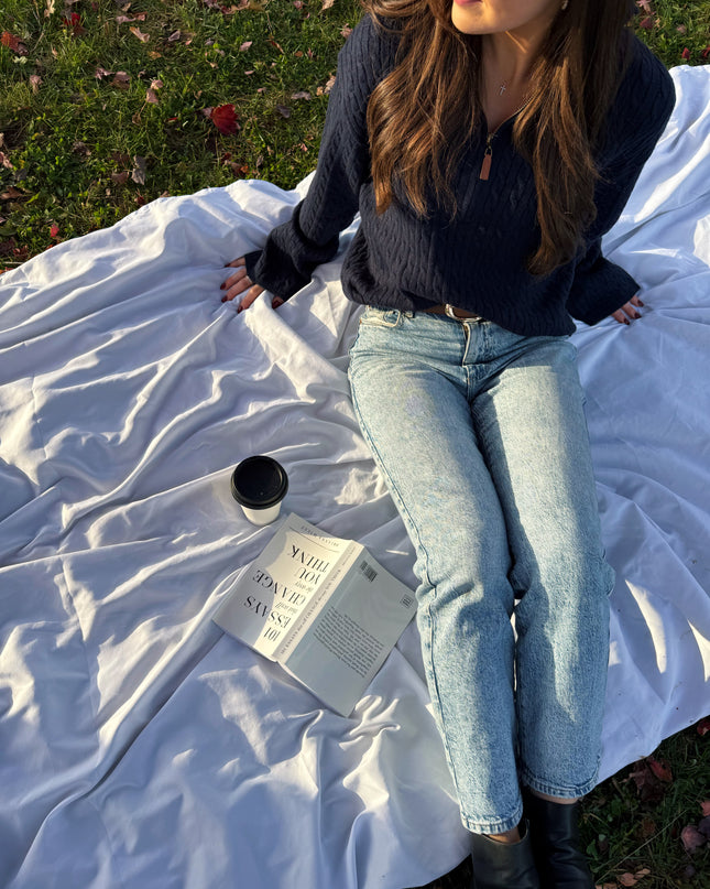 Ralphie Cable Knit Half-Zip Sweater