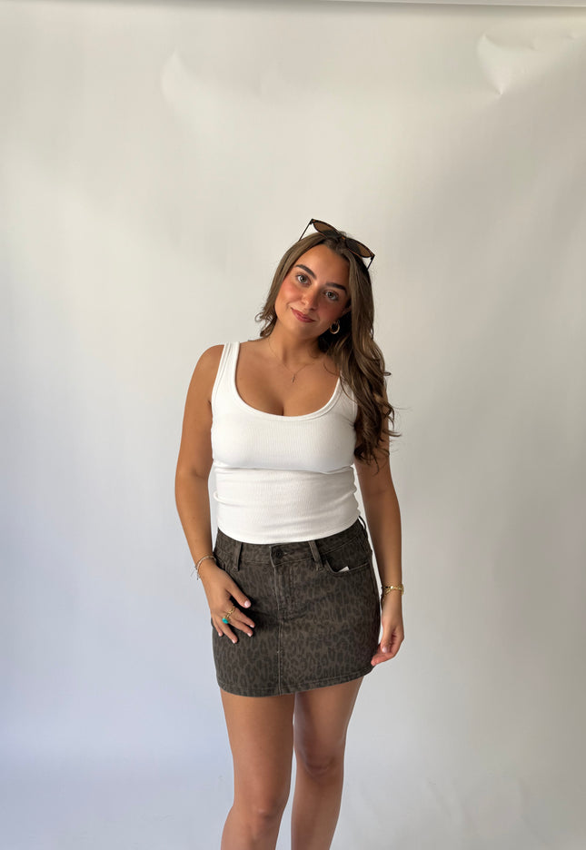 Peyton Denim Skirt (Cheetah)