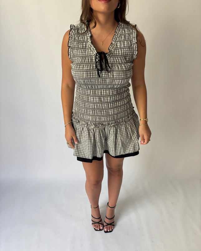 Zara Plaid Smocked Dress