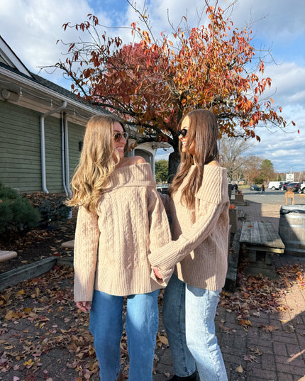 Cozy Cable Off Shoulder Sweater