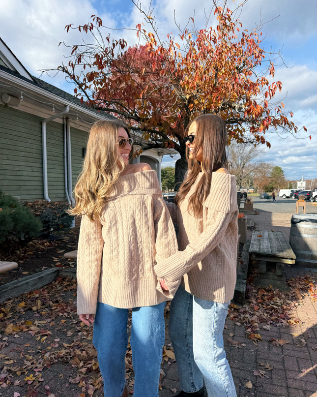 Cozy Cable Off Shoulder Sweater