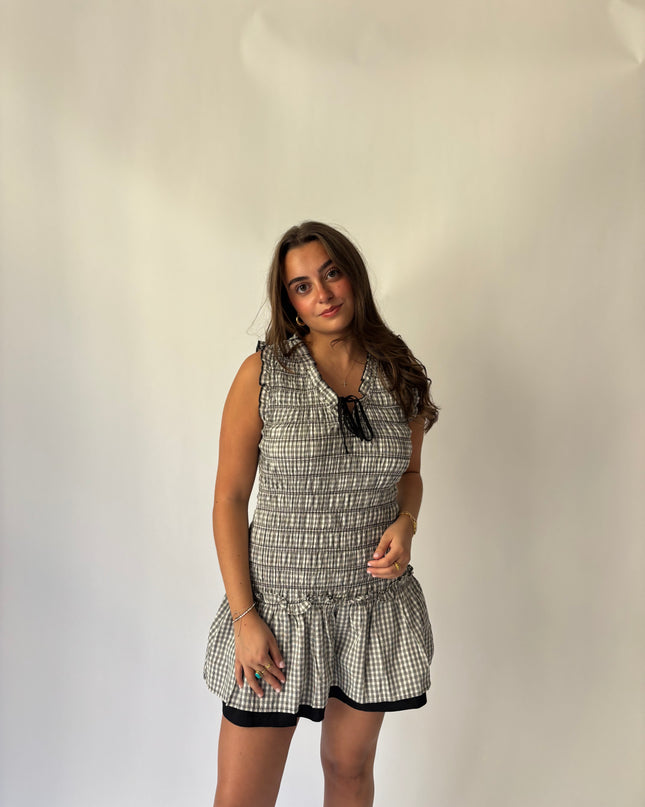 Zara Plaid Smocked Dress