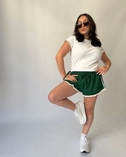 Courtside Lace Trim Shorts