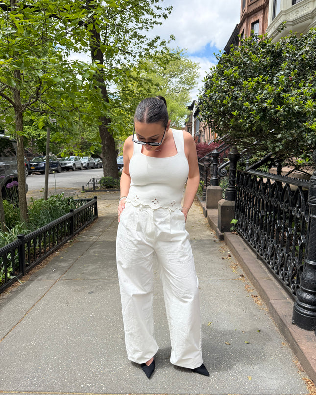 Blanc Cotton Chino Pants