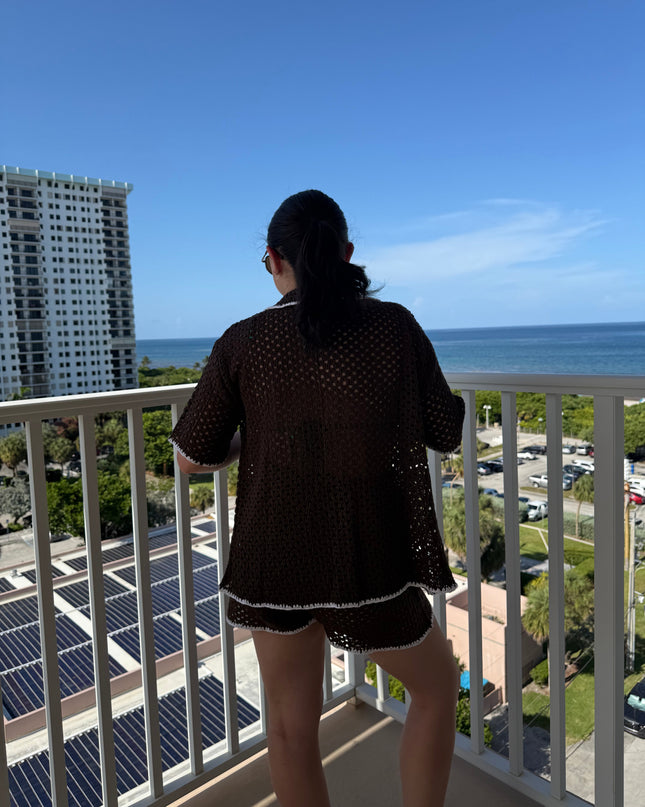 Isla Crochet Collared Top