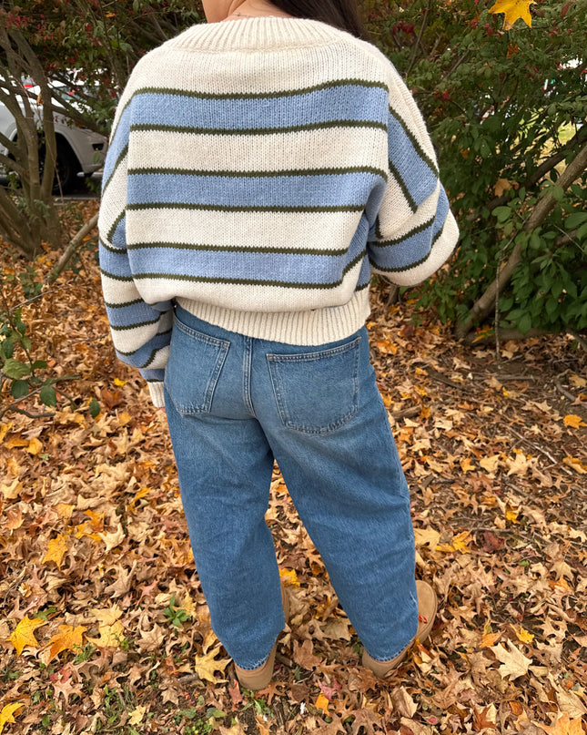 Blueberry Creme V-Neck Sweater
