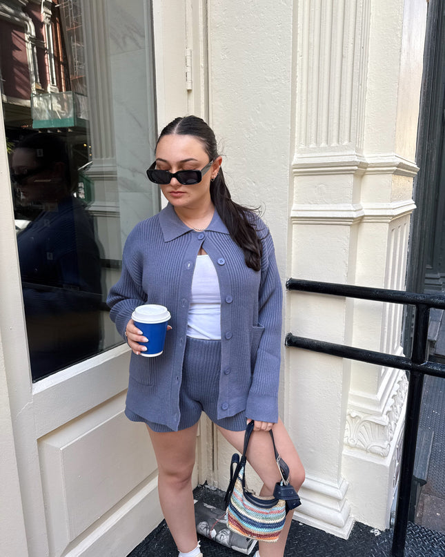 Sunday In Blue Shorts Set