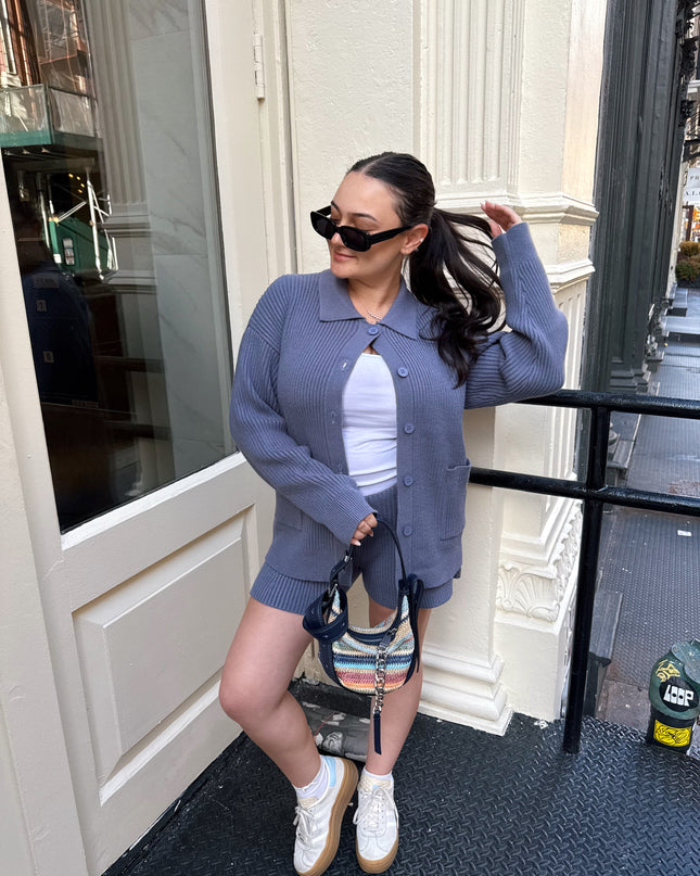 Sunday In Blue Shorts Set