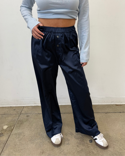 Midnight Blu Satin Pants