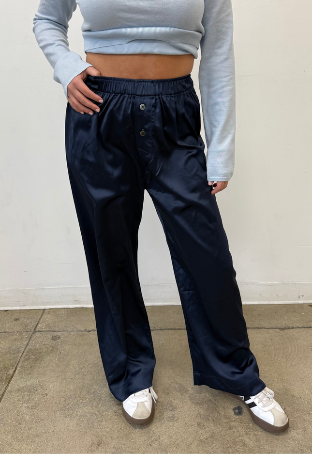 Midnight Blu Satin Pants