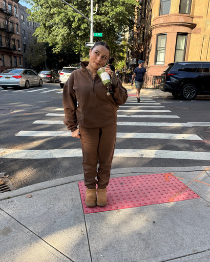 Dark Chocolate Mock Neck Sweatshirt