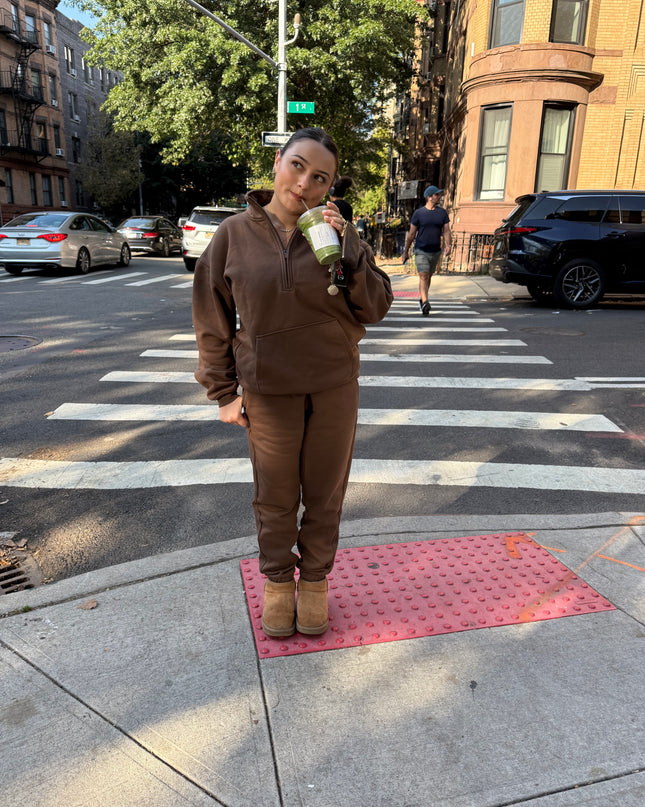 Dark Chocolate Mock Neck Sweatshirt