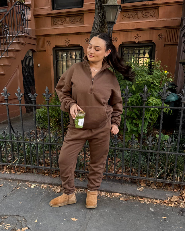 Dark Chocolate Mock Neck Sweatshirt