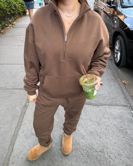 Dark Chocolate Mock Neck Sweatshirt