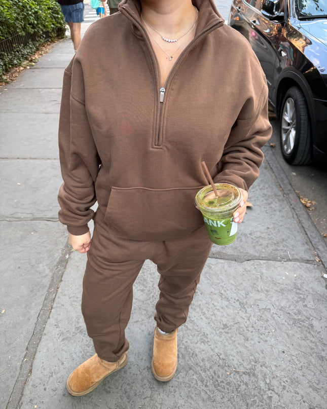 Dark Chocolate Mock Neck Sweatshirt